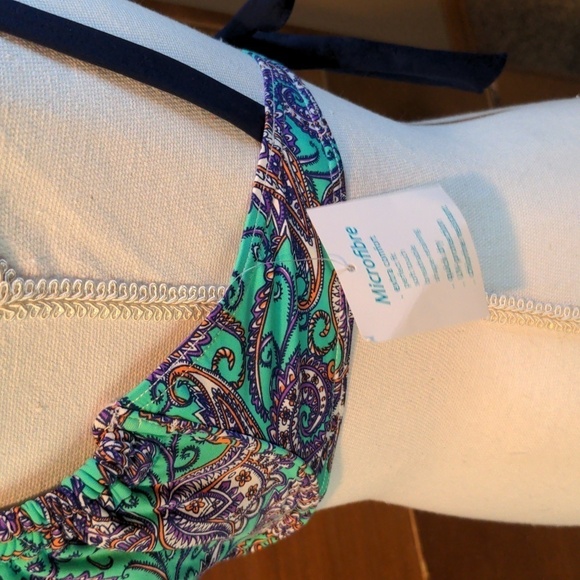 VENUS BOHO Delicate PAISLEY String BIKINI TOP unpadded underwire Sz D2  38B/40A - Picture 7 of 15